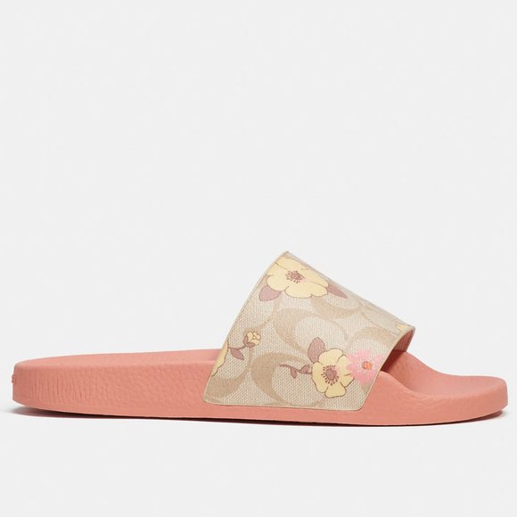 🌸 Coach Uli Sport Slide In Signature Canvas With Floral Print - Picture 2 of 10